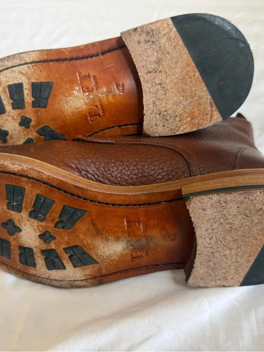Taft Brown Leather Chukka Lace-Up Handcrafted Boots Mens Size 42 Good Condition